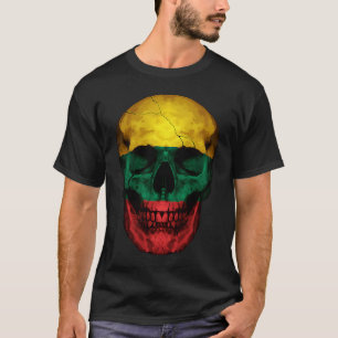 Litauische Flagge Skull Litauische Roots Proud Pat T-Shirt