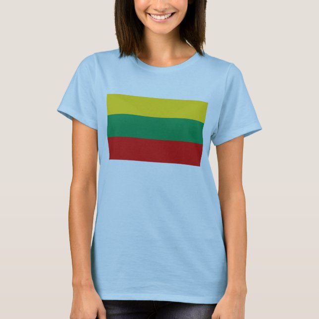 Litauische Flagge x Karte T - Shirt (Vorderseite)