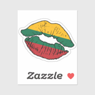 Litauische Lipstick-Liebe Aufkleber