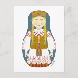 Litauische Matryoshka Postcard Postkarte