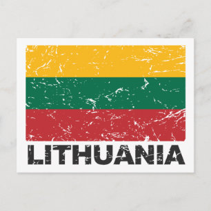 Litauische Vintage-Flagge Postkarte