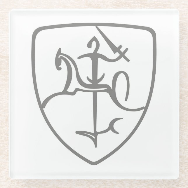 Litauische Vytis Glasuntersetzer (Vorderseite)