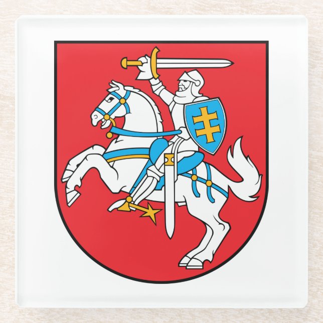 Litauische Vytis Glasuntersetzer (Vorderseite)