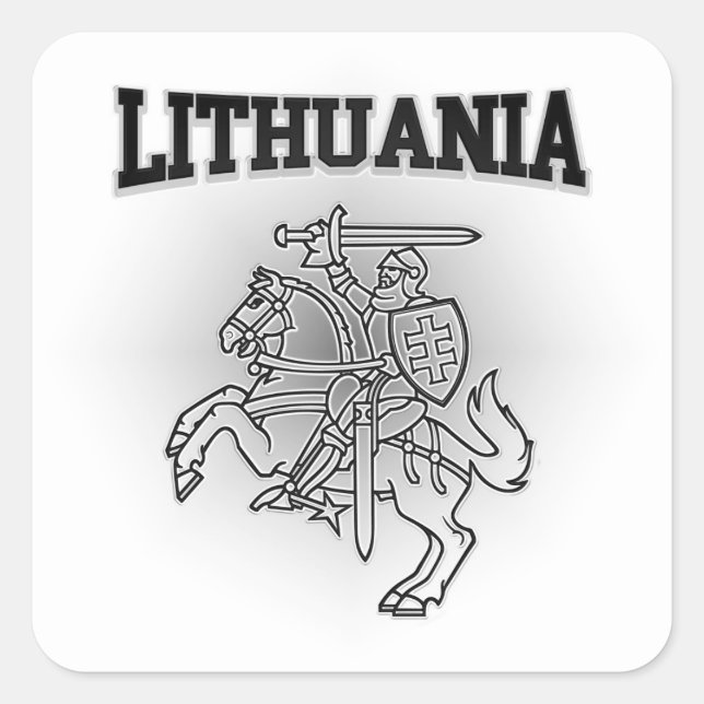litauische Wappen Quadratischer Aufkleber (Vorderseite)