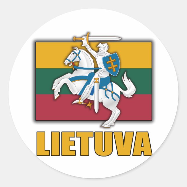 litauische Wappen Runder Aufkleber (Vorderseite)