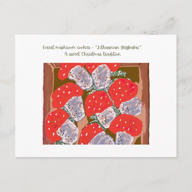litauische Weihnachtstradition Feiertagspostkarte (Vorderseite)