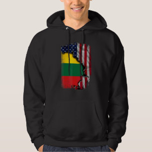 Litauische Wurzeln Halb Amerikanische Flagge Patri Hoodie