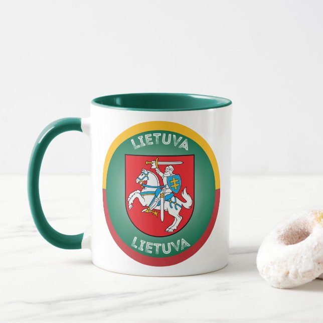 Litauisches Erbe-Emblem Tasse (Mit Donut)
