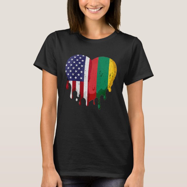 litauisches Kulturerbe Monat Litauen Flagge T-Shirt (Vorderseite)
