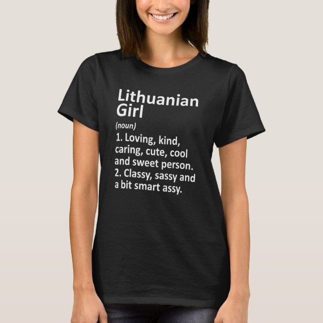 Litauisches Mädchen Litauen Funny Country Roots De T-Shirt (Vorderseite)