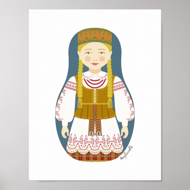Litauisches Matryoshka-Poster Poster (Vorne)