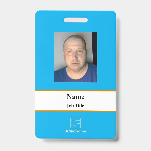 Lite Blue Employee ID Abzeichen Ausweis (Vorderseite)