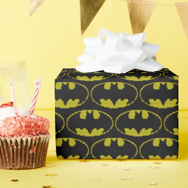 Lite-Brite Bat Emblem Geschenkpapier (Geburtstagsparty)