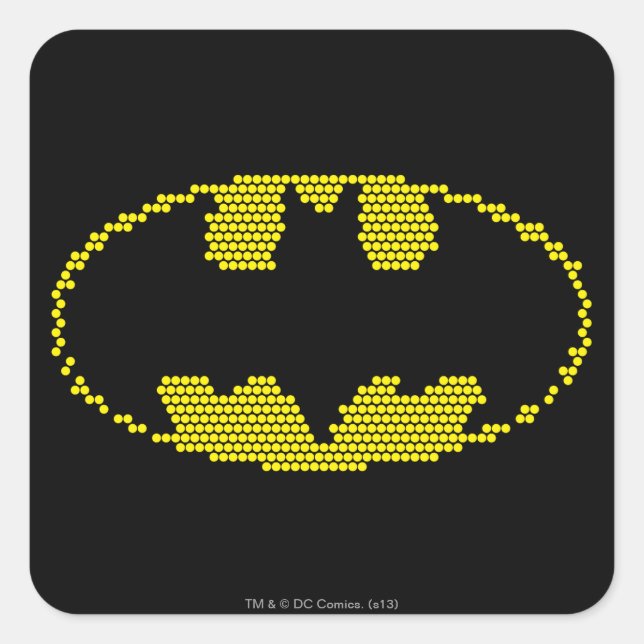 Lite-Brite Bat Emblem Quadratischer Aufkleber (Vorderseite)