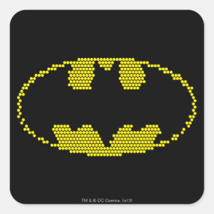 Lite-Brite Bat Emblem Quadratischer Aufkleber