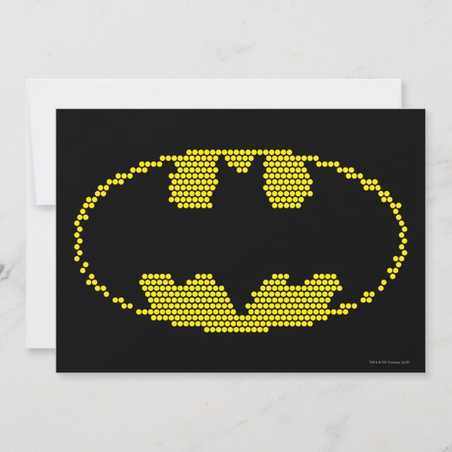 Lite-Brite-Fledermaus-Emblem Einladung (Vorderseite)
