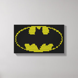 Lite-Brite-Fledermaus-Emblem Leinwanddruck