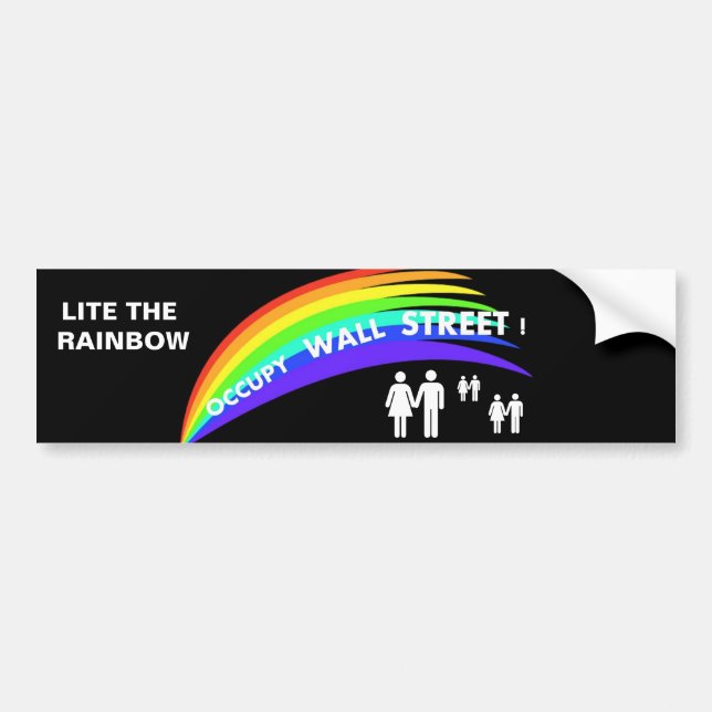LITE DAS RAINBOW-OCCUPY WALL STREET! AUTOAUFKLEBER (Vorne)