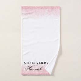 Lite Pink Glitzer Beauty Salon Handtuch