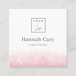 Lite Pink Glitzer Beauty Salon Quadratische Visitenkarte