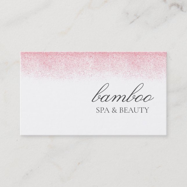 Lite Pink Glitzer Beauty Salon Visitenkarte (Vorderseite)