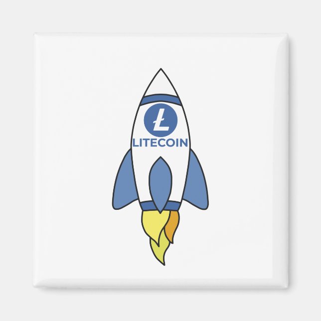 Litecoin an die Mondrakete Magnet (Vorne)
