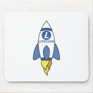 Litecoin an die Mondrakete Mousepad