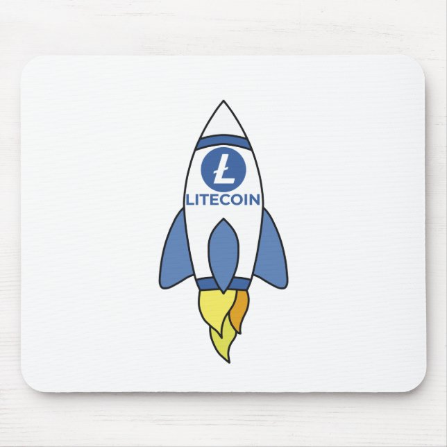 Litecoin an die Mondrakete Mousepad (Vorne)