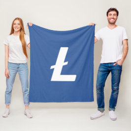 Litecoin CryptoCurrency LTC Logo Blue Einfach Fleecedecke