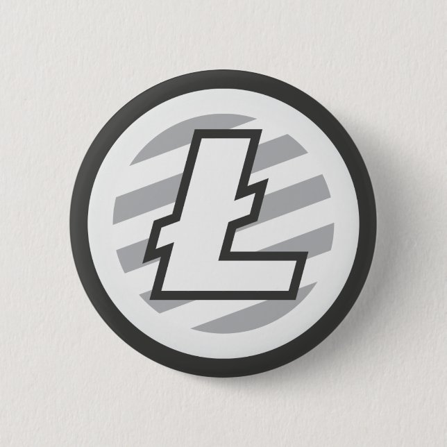 Litecoin Logo-Symbol Cryptocurrency Schlüsselknopf Button (Vorderseite)