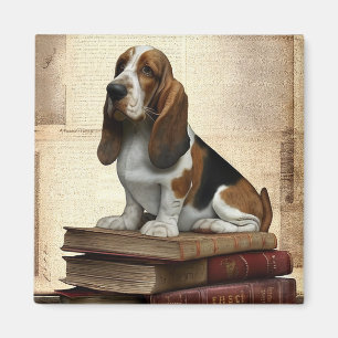 Literarische Basset Hound Magnet