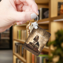 Literarische Basset Hound Schlüsselanhänger