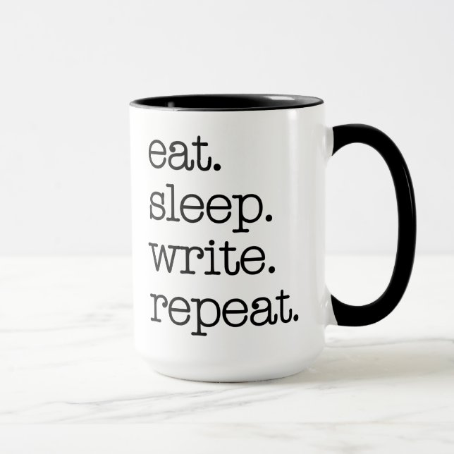 Literarische Geschenke für AutorIn-Schlaf schreibe Tasse (Rechts)