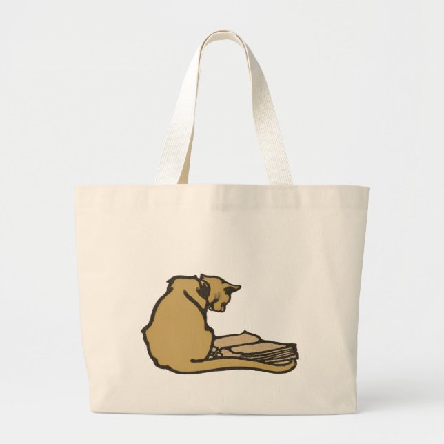 Literarische Katzen-riesige Taschen-Tasche Jumbo Stoffbeutel (Vorne)