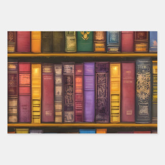 Literarische Schätze - Klassische Alte Bücher Geschenkpapier Set