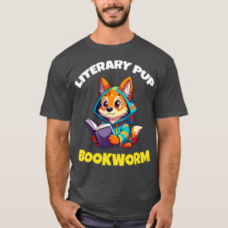 Literarischer Hund Buchwurm T-Shirt