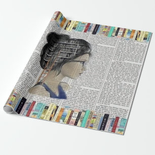 Literarisches Geschenk für Bücher-Mädchen Geschenkpapier