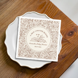 Literary Book Baby Shower A New Chapter Begins   Serviette