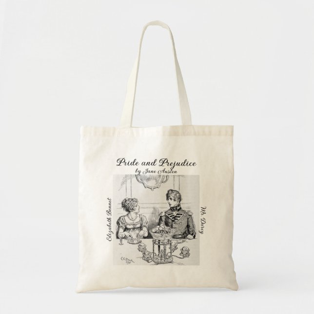 Literary Bookish Gift Pride Prejudice Jane Austen Tragetasche (Vorne)