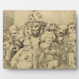 Literary Characters Assembled Around the Medallion Fotoplatte