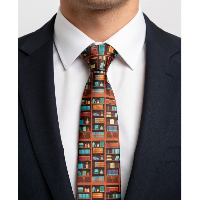 Literary Library Book Lover Necktie Krawatte (Von Creator hochgeladen)