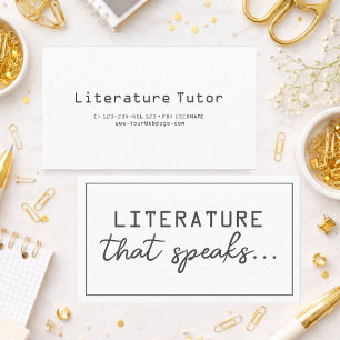 Literatur, die spricht, private Literaturstunden Visitenkarte