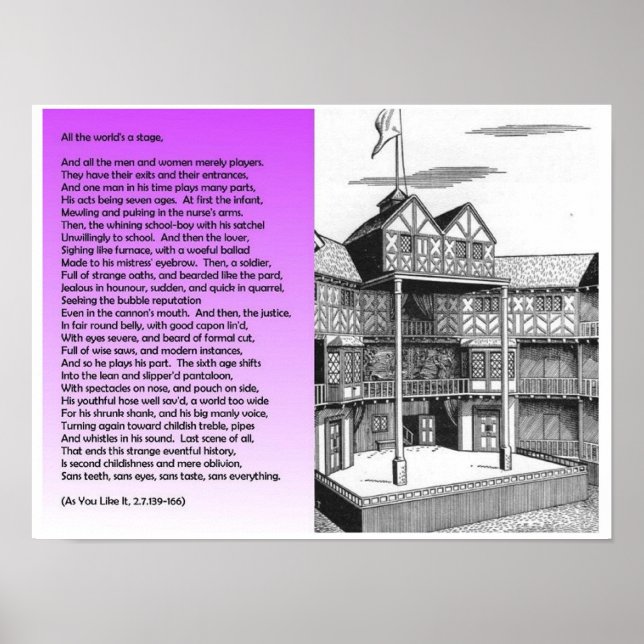 Literatur, Shakespeare, Die ganze Welt ist eine Bü Poster (Vorne)