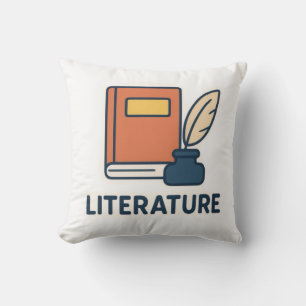 Literaturfachaufkleber - Buch und Qualität Kissen