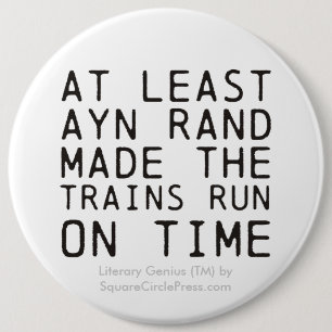 Literaturgenie: Ayn Rand Trains Button