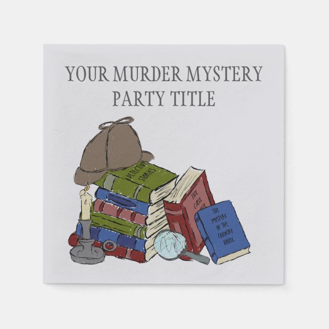 Literaturmörderin Mystery Dinner Party Serviette (Vorderseite)
