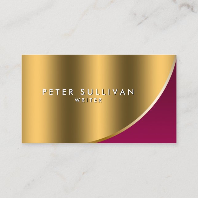 Literaturverlag Elegante Red Gold Curve Visitenkarte (Vorderseite)