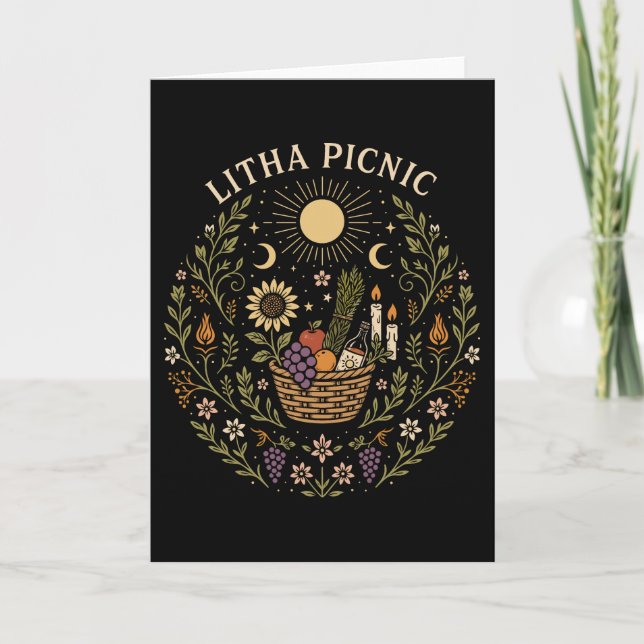 Litha Picnic Summer Solstice Celestial Art Karte (Vorderseite)