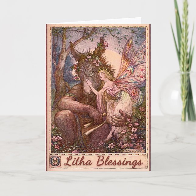 Litha Sommer-Sonnenwende BlessingsPagan Gruß-Karte Karte (Vorderseite)