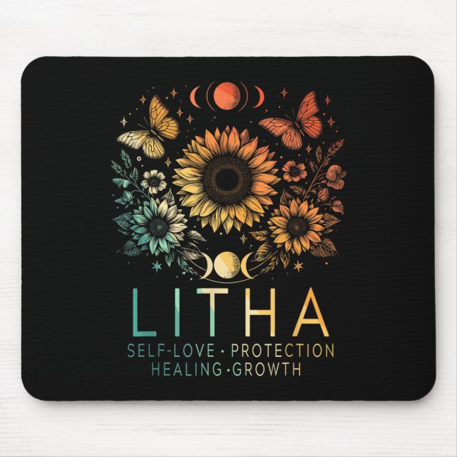 Litha Summer Solstice Mittelsommerrad des Jahres Mousepad (Vorne)